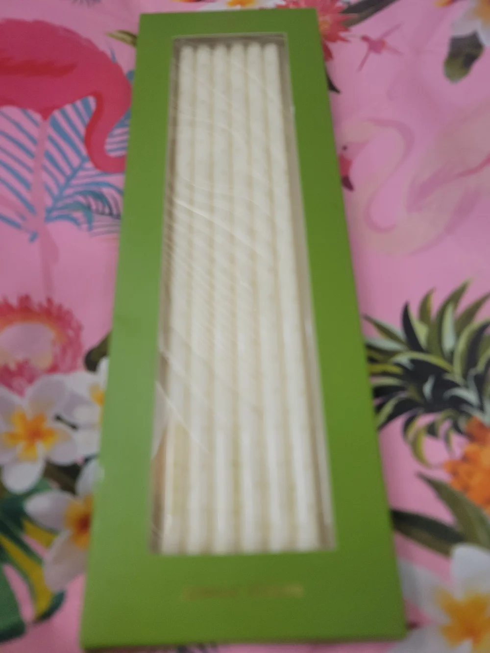 kate spade Cream Acrylic Party Straws with Gold Dots 6pc